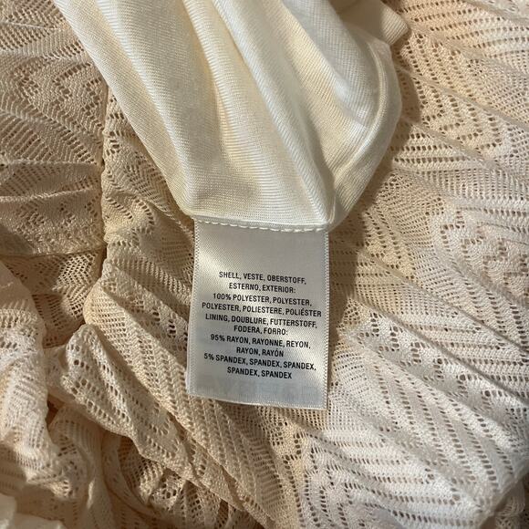 Anthropologie Meadow Rue Prespa Pleated Sleeveless V-Neck Tank Dress Ivory Sz 8 - Picture 9 of 10